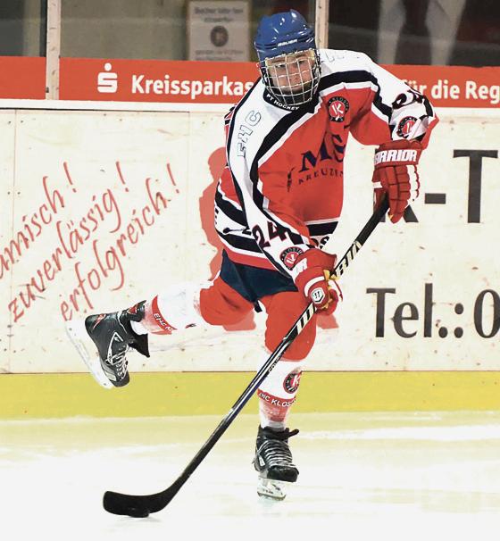 Maximilian Vollmayer vom Eishockey-Oberligisten EHC Klostersee ist aktuell für die deutsche U18-Nationalmannschaft in Sotschi bei der Weltmeisterschaft dieser Altersklasse.	Foto: smg/Nicky Alexander