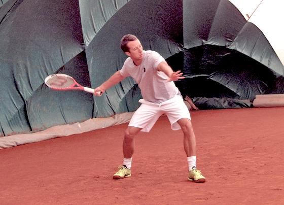 Philipp Kohlschreiber trainiert gerade für sein nächstes Turnier.	Foto: A. Pietsch
