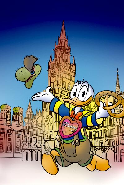  Der Münchner Zeichner Jan Gulbransson wurde vor allem durch Disney-Comics bekannt und schickt Donald nun durch die Isarmetropole. Bild: Jan Gulbransson
