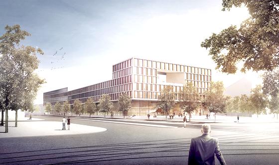 So sieht der Entwurf des neuen Strafjustizzentrums am Leonrodplatz aus. Foto: Frick Krüger Nusser Plan 2