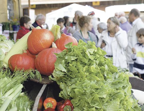 Nachhaltig angebuates Gemüse vom Biomarkt kann beim ersten Truderinger Umweltforum gekostet werden.	Foto: Britta Wachsmuth