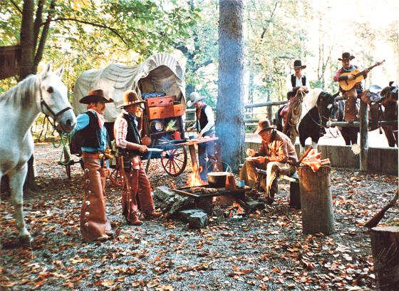 Ein Cowboyleben auf der Club-Ranch im Oktober 1982.	Foto: © Cowboy Club München