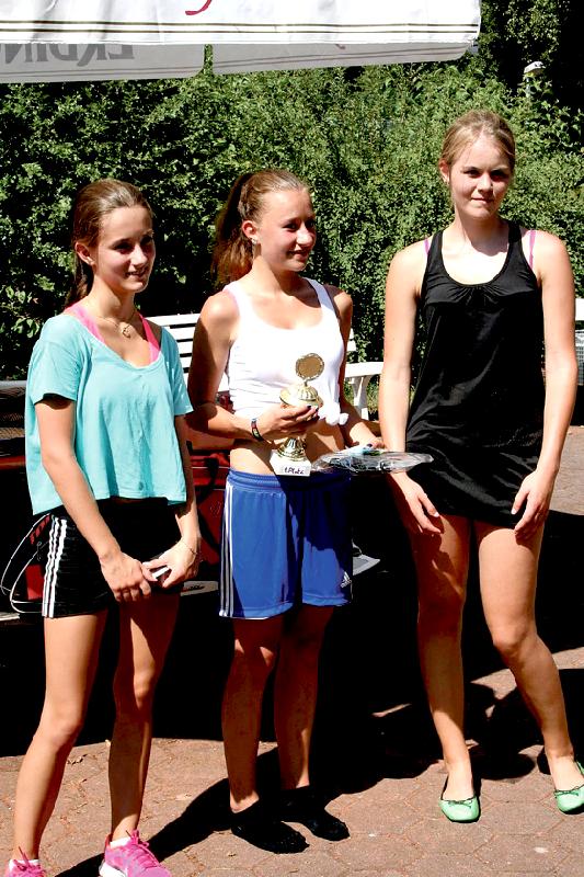 Bei den Juniorinnen siegte Franziska Widl (Mitte) vor Lara Hartung (links) und Melanie Kauer (rechts).	Foto: Verein