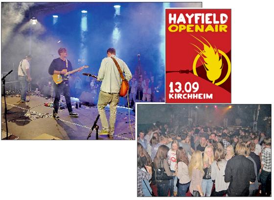 Junge Bands aus dem Umland bringen auf dem  Hayfield Open Air beim Kirchheimer JUZ die Besucher zum Rocken. In diesem Jahr gibt es erstmals eine  Aftershow-Party.	Fotos: privat