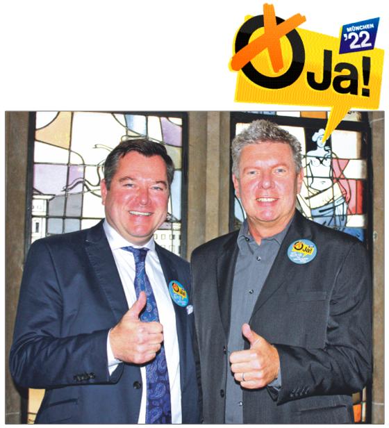 Gemeinsam gewinnen: Josef Schmid (CSU, links) und Dieter Reiter (SPD, rechts) bekennen sich zu Olympia 2022.	Foto: job
