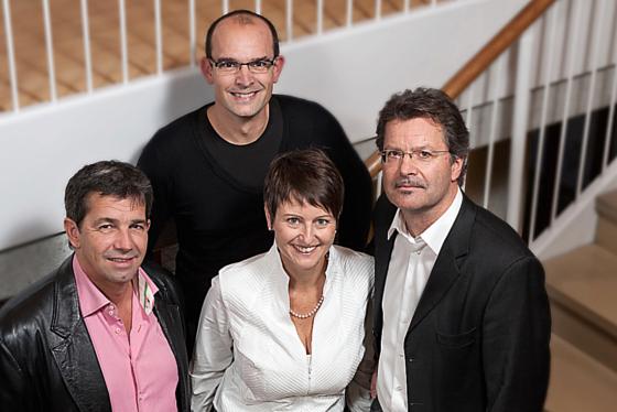 Der GVO-Vorstand (v.l.): Thomas Fernkorn, Pierre Kälin und Stefanie Nytsch mit dem neuen Vorsitzenden Robert Seebauer. 	Foto: Pierre Kälin