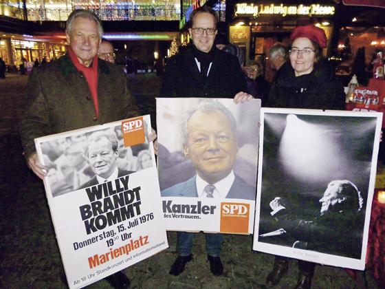 Der ehemalige Landtagsabgeordnete Hermann Memmel, MdL Markus Rinderspacher und Stadtratskandidatin Susan Beer (von links nach rechts).	Foto: privat