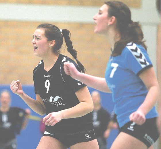 Die Volleyball-Regionalliga Damen erkämpfen sich gemeinsam den Sieg gegen die Erlangerinnen. 	Foto: privat