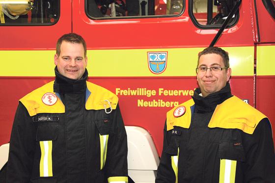 Neue Spitze bei der Feuerwehr Neubiberg: Kommandant Matthias Schäfer (l.) und sein Stellvertreter Hannes Degen.	Foto: FFW Neubiberg