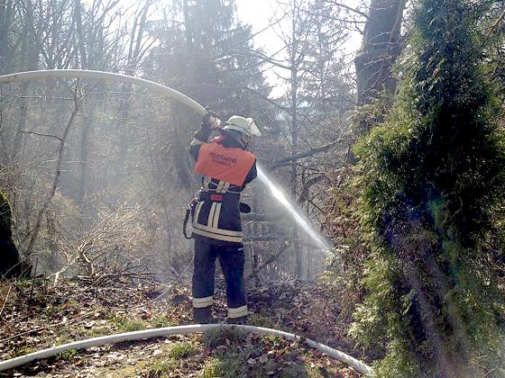 Einen Brand am Isarhang mussten die Floriansjünger Mitte März löschen. 	Foto: FFW