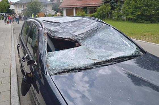 Die Polizei München schätzt den Schaden an  Kutsche und Auto auf rund 10.000 Euro. Foto: Polizei