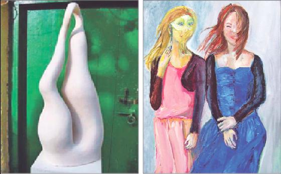 Dunja Barkow schuf die Skulptur »Dunja«, Doris Fronauer »Les demoiselles du parc«. Sie stellen im Gerianienhaus des Nymphenburger Schlosses aus.	Foto: VA