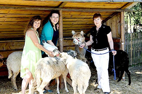 Farminhaberin Monika Posmik, Juliana Scholle und Vorsitzende Brigitte Scholle.	Foto: Luzia Sonnenkinder