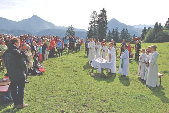 Eine Bergmesse ist für alle Teilnehmer immer ein besonders stimmungsvolles und bleibendes Ereignis. 	Foto: privat