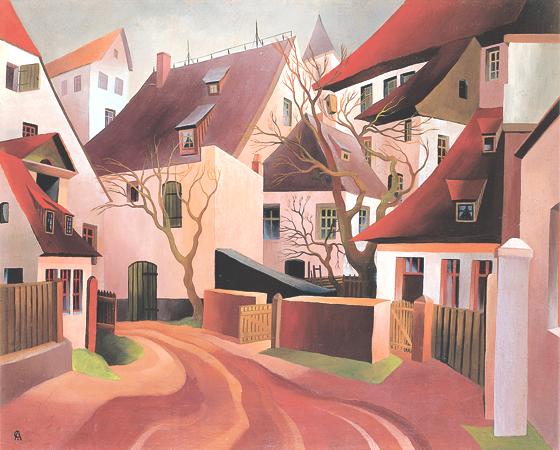 »Abend in der Vorstadt« von Christian Arnold entstand 1924 (Öl auf Leinwand).	Foto: Kallmann-Museum