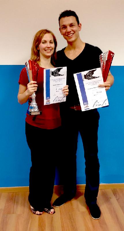 Giulia Kohlrusch und Thomas Wurmseder holten den ersten Deutschen Meistertitel im West Coast Swing nach Unterhaching. 	Foto: VA