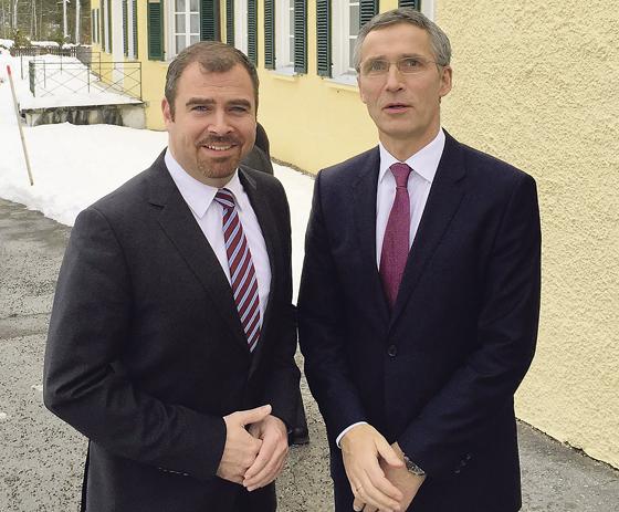 MdB Florian Hahn mit Nato-Generalsekretär Jens Stoltenberg in Wildbad Kreuth.	Foto: Burgmaier
