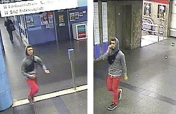 Diese Bilder von Überwachungskameras im U-Bahnhof Sendlinger Tor zeigen den Hand­taschenräuber. Wem kommt der Mann bekannt vor?	Fotos: ©MVG 2015