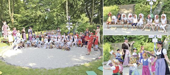 »Von der Kuah, die wollt nach Minga fahrn« erzählten die Kinder des Kindergartens St. Johannes bei ihrer diesjährigen Aufführung.	Fotos: ahi