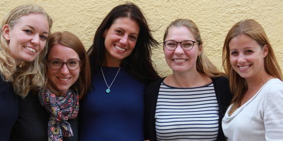 Das Team der Münchner PRODO-Studie: Dr. Belinda Platt, Lina Engelmann, Kornelija Starman, Johanna Löchner und Alessandra Voggt (v. li.).	Fotos: KJP