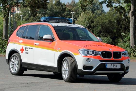 Das neue Einsatzfahrzeug auf Basis des BMW X3 wird am 10. Oktober vorgeführt.	Foto: BRK Ismaning
