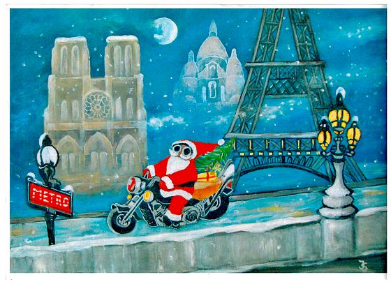 Der Weihnachtsmann ist gerade in Paris angekommen.  	Bild: Jutta Scharpf