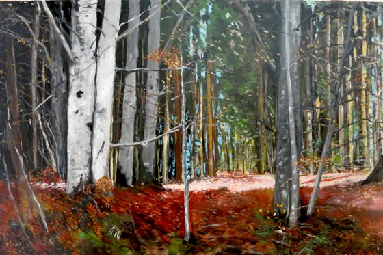 Der Herbstwald gemalt vom Münchner Künstler  Gerd Grüneisl.	Foto: VA