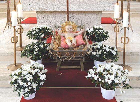 Im Mittelpunkt des Christfestes steht die Geburt Jesu Christi, die mit vielen Gottesdiensten in der Pfarrerei Rosenkranzkönigin gefeiert wird.	Foto: VA