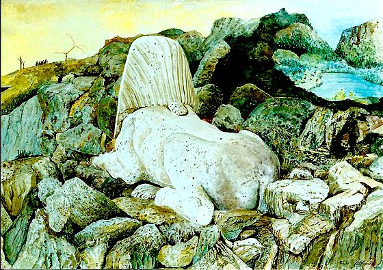 Neue Rätsel der Sphinx heißt dieses Werk von Liselotte Siegert. Es scheint, als könnte der kluge Kopf des Wesens sie selbst nicht begreifen.