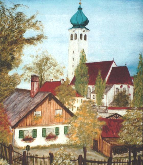 Der Maler Henri Jocher zeigt in seinen Werken den Charme und die Einzigartigkeit von Ramersdorf. 	F.: VA