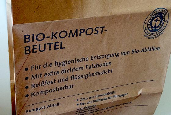 Die Biomüllvergärungsanlage verträgt keine Kunststoffbeutel, selbst wenn diese biologisch abbaubar sind, sondern nur Papiertüten.	Foto: MO