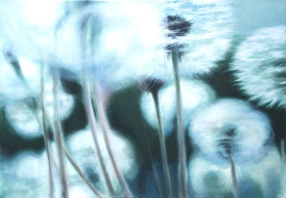 Das Bild »Pusteblumen« wurde von Annette Koch auf Leinwand mit Öl gemalt und wird in der  Ausstellung gezeigt.	Foto: Annette Koch