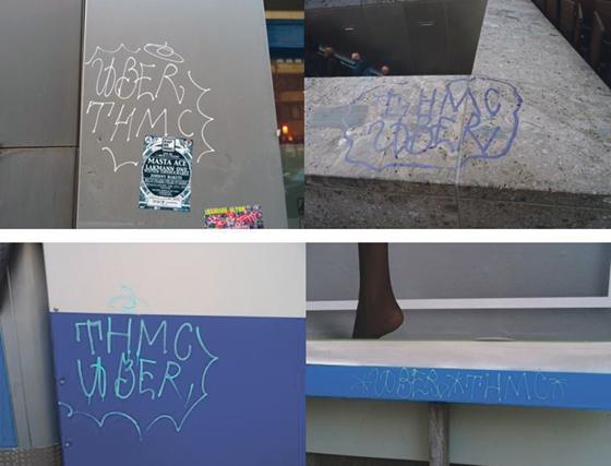 Beim Sprayen dieser Graffities wurden zwei Schweizer auf frischer Tat ertappt.  	Foto: Polizei