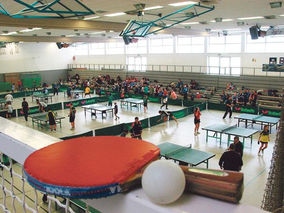 An den beiden Spieltagen messen sich die Teilnehmerinnen und Teilnehmer im Tischtennis in der Gebrüder-Apfelbeck-Halle.	Foto: TSV Milbertshofen