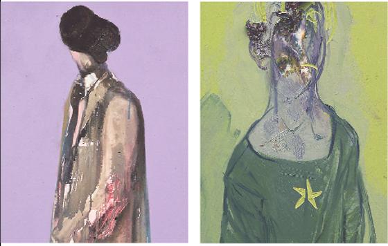 Zwei ungewöhnliche Porträts: »Faceless« von Marcus Jansen (links) und Ruprecht von Kaufmanns »Zuschauer«. 	Fotos: VA
