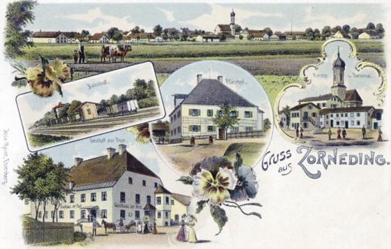 Eine Postkarte aus dem damals bäuerlich geprägten Zorneding der 1930er Jahre. 	Foto: Heimatkundekreis