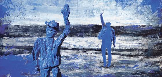 Die blauen Figuren sind zu einem Markenzeichen des Künstlers Harry Seeholzer geworden.	Foto: VA