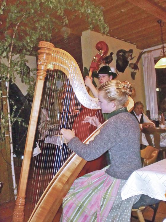 Sophie Kreuzer aus Straußdorf an der Harfe. 	Foto: Otto Hartl