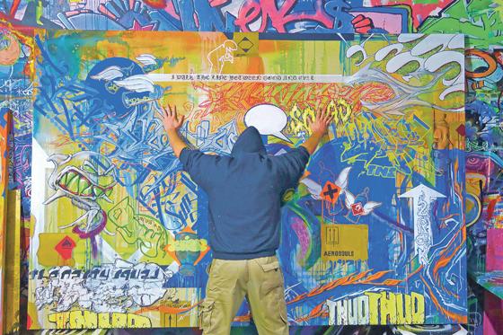 Ein visuelles Experiment, ein Panoptikum der guten Laune: die Graffitis in der Färberei.	Foto: privat