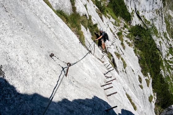 Das »Brett« beim Aufstieg durch das Höllental auf Deutschlands höchsten Berggipfel.  	Foto: David Schmidt
