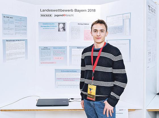 Mathe-Ass Michael Lantelme von Humboldt-Gymnasium Vaterstetten gewann beim bayernweiten Schülerwettbewerb »Jugend forscht«. 	Foto: Wacker Chemie AG