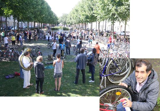 Damit bei der Radl-Tombola auf dem Bordeauxplatz möglichst viele Bedürftige ein Radl bekommen, bittet Initiator Oguz Lüle (kleines Bild) um weitere Spenden.	Fotos: Michael Lucan