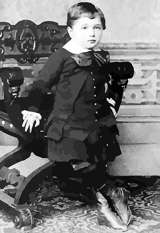 Einsteins Kindheit (hier 1882 im Alter von 3 Jahren) in der Adlzreiterstraße 12 wird beleuchtet.               Foto: Wiki- pedia, Public Domain, bearbeitet von Hubert Ströhle