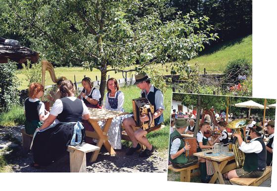 Egal ob im Garten oder im Biergarten verschiedenste Ensembles spielen auf. 	Fotos: Dieter Schnöpf