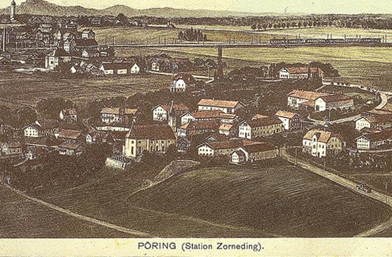 Eine ältere Ansichtskarte von Pöring	, welches damals noch über 20 Höfe besaß.	Foto: Heimatkundekreiss Zorneding