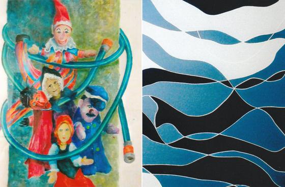 Kulturverein Haar zeigt Acrylmalereien. Foto rechts: Auch abstrakte Acrylmalerei ist beim Haarer Kulturverein zu sehen. Fotos: VA