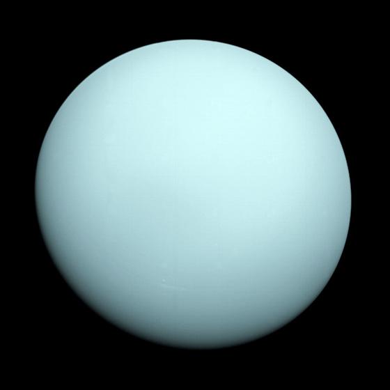 Uranus, Aufnahme durch Voyager 2 (1986). Foto: gem