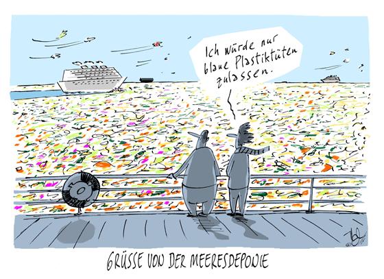 Das ÖBZ zeigt Karikaturen, die sich mit Klimawandel und Konsumverhalten beschäftigen. Foto: VA