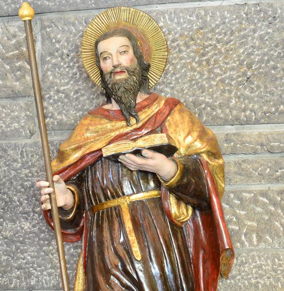 Die Statue des Hl. Severin in der Kirche. Foto: VA
