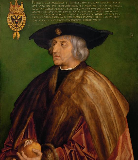 Maximilian I., Kaiser des Heiligen Römischen Reiches, gemalt von Albrecht Dürer. Foto: gemeinfrei